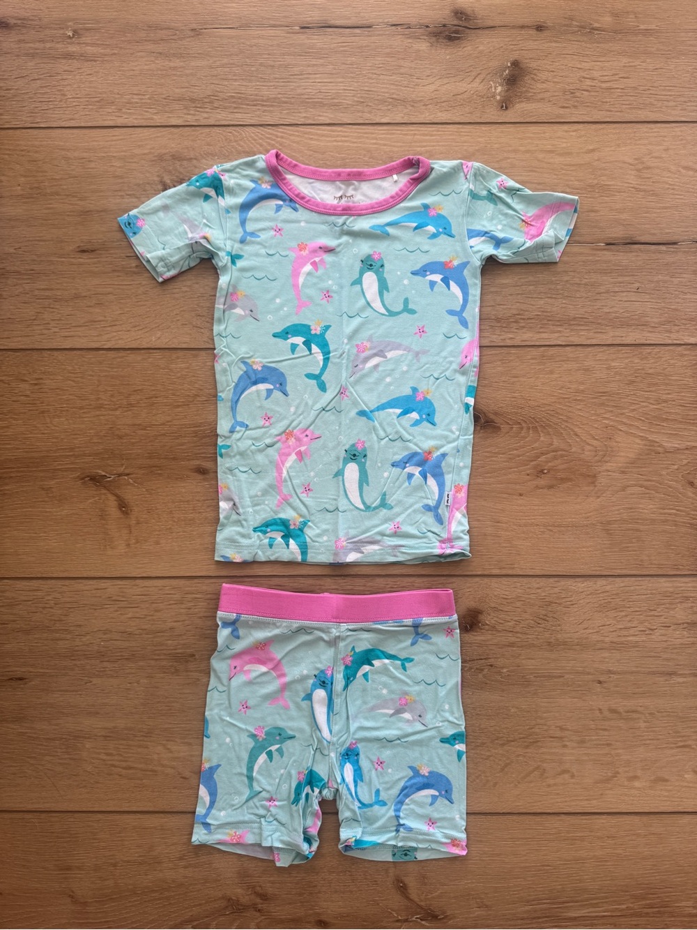 Little Sleepies Mint, Pink & Aqua Dolphin Pajama Set
